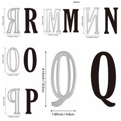 4inch/10cm 높이 M-R 문자 알파벳 금속 절단 다이 DIY 카드 앨범 스크랩북 공예 스텐실 만들기 새로운 2024