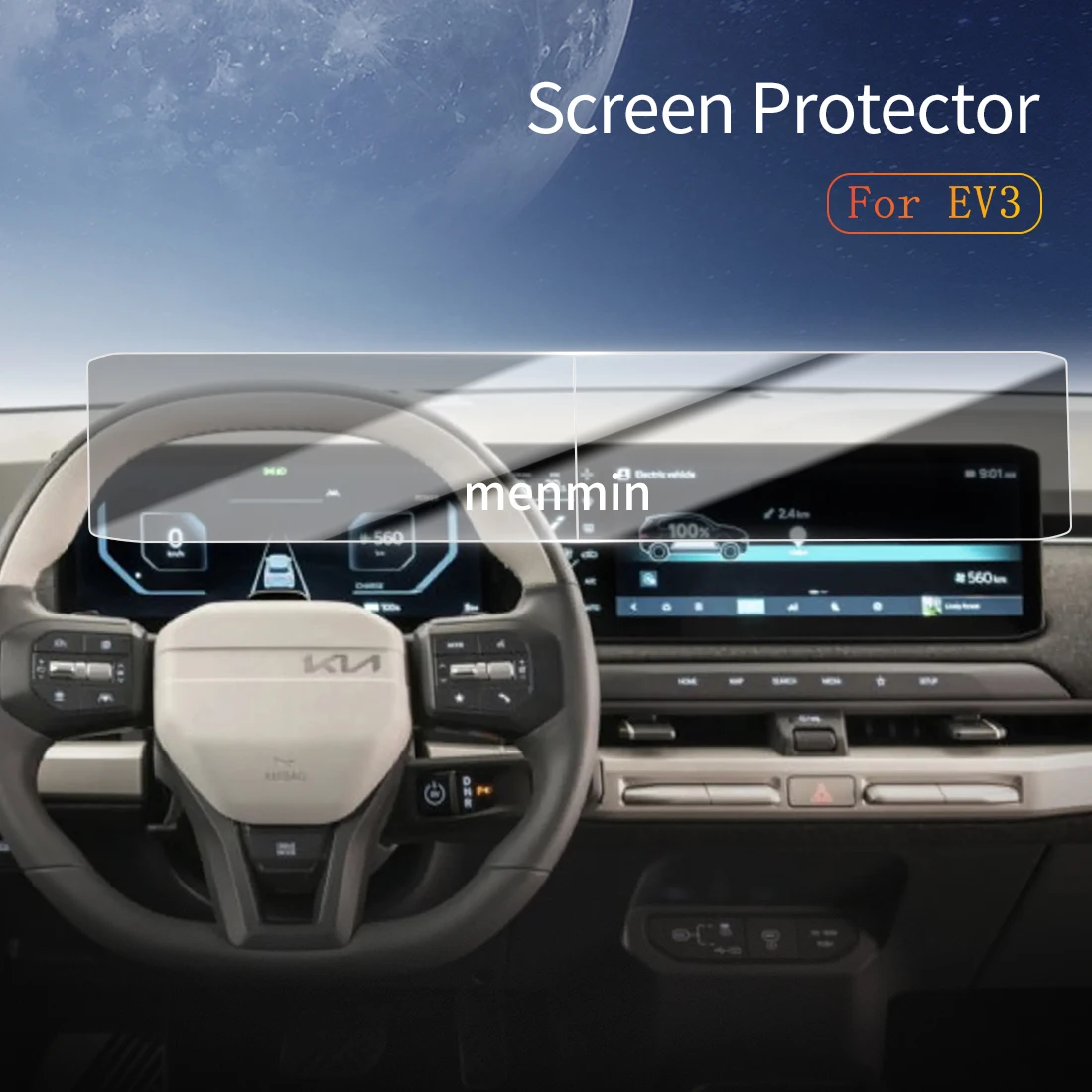 

Car Stickers Dash Carplay Mirror Screen Protector Display Tempered Glass Protective Film Vehicle For25 KIA EV3