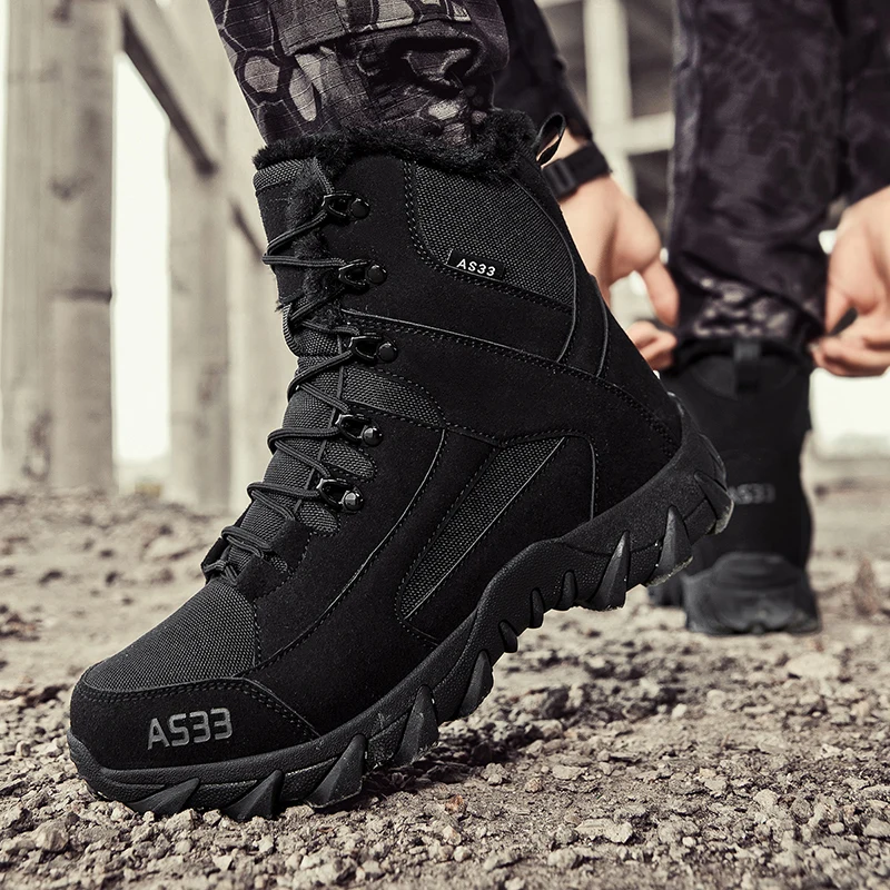 High-quality Men's snow boots Warm Plush Winter Boots shoes Outdoor Snow boots Non-slip Platform shoes image 6