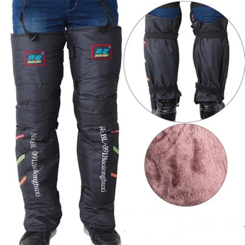 

Winter Motorcycle Knee Pads, Windproof Leg Warmers for Cold Weather Riding, Thickening Protection for Motocross Scooter Trikes