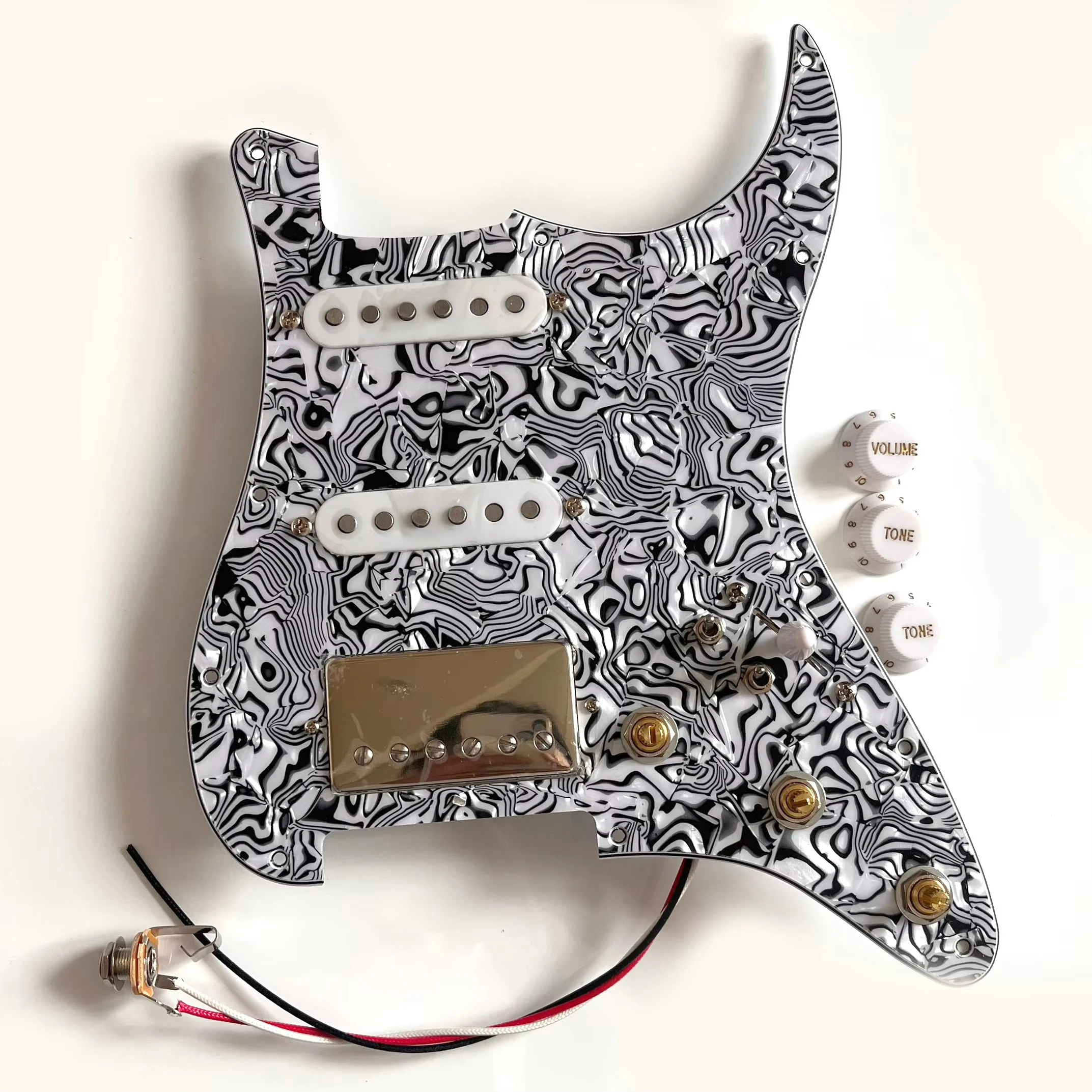 HSS Loaded Prewired ST Pickguard Set Model Ainico 5 Humbucker Pickups Coil Splitting Switch For FD St