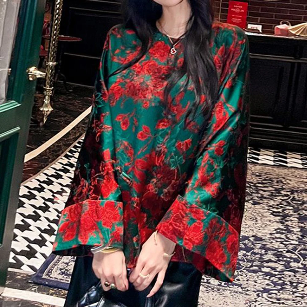 Fashion old money style Chinese chic national style beautiful high-end super coat spring and autumn good-looking printed top