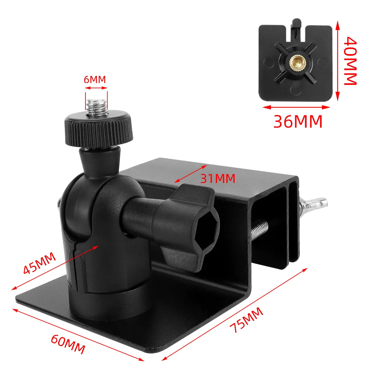 2 Pack Solar Panel Mounting Bracket For Ring For Arlo For Eufy 1/4 Inch 20 Screw Adjustable Angle Stainless Steel Security Cam view 3