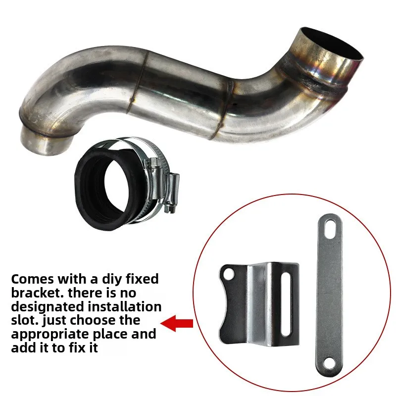 360g Stainless Steel Fuxi Motorcycle Air Filter Modification High Flow Gy6 Mushroom Head Filter Extended Bend Pipe Interface