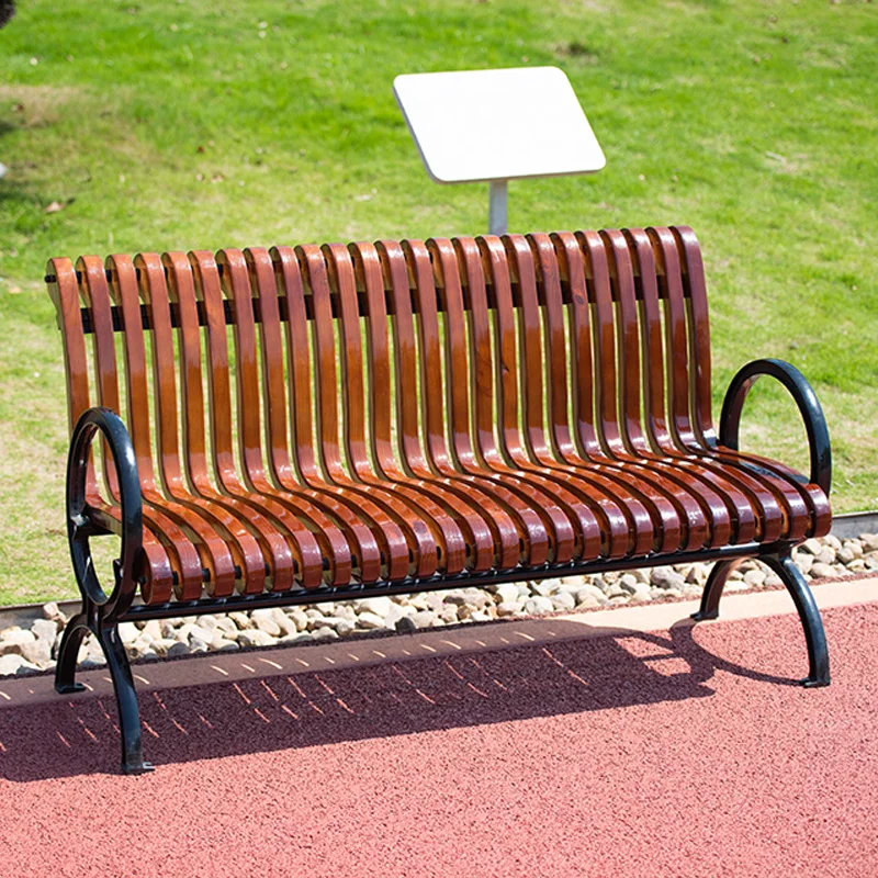 

Outdoor furniture cast aluminium leg wood bench outside park wood composite bench seating out door garden patio chair bench