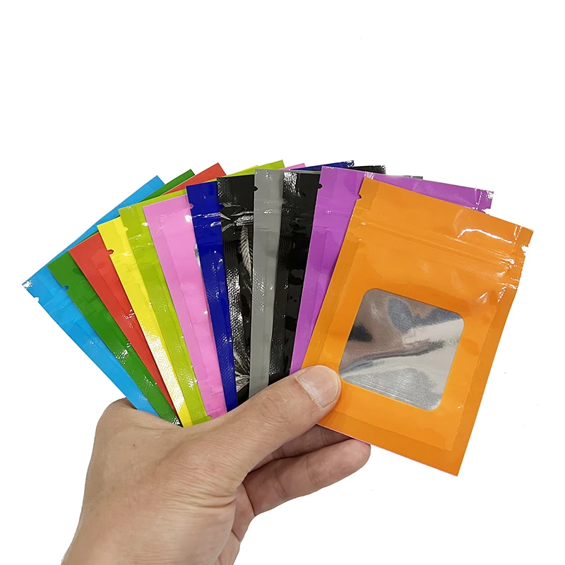 7*10 CM Reusable Zip Lock Foil Mylar Bags Smell Proof Ziplock Small Pouch Cookies Candy Food Storage Plastic Bag Sachets Baggies