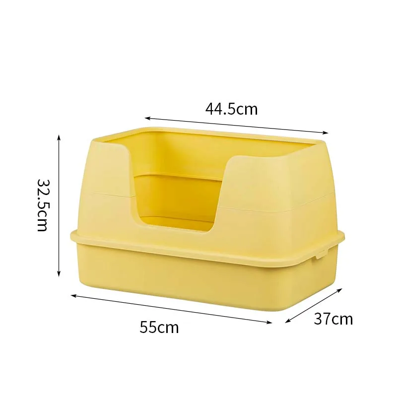 Large Space Pet Fold Bedpan Cat Toilet Anti-splash Open Cat Litter Box Tray With Spoon Cleaning Kitten Plastic Box Cat Supplies