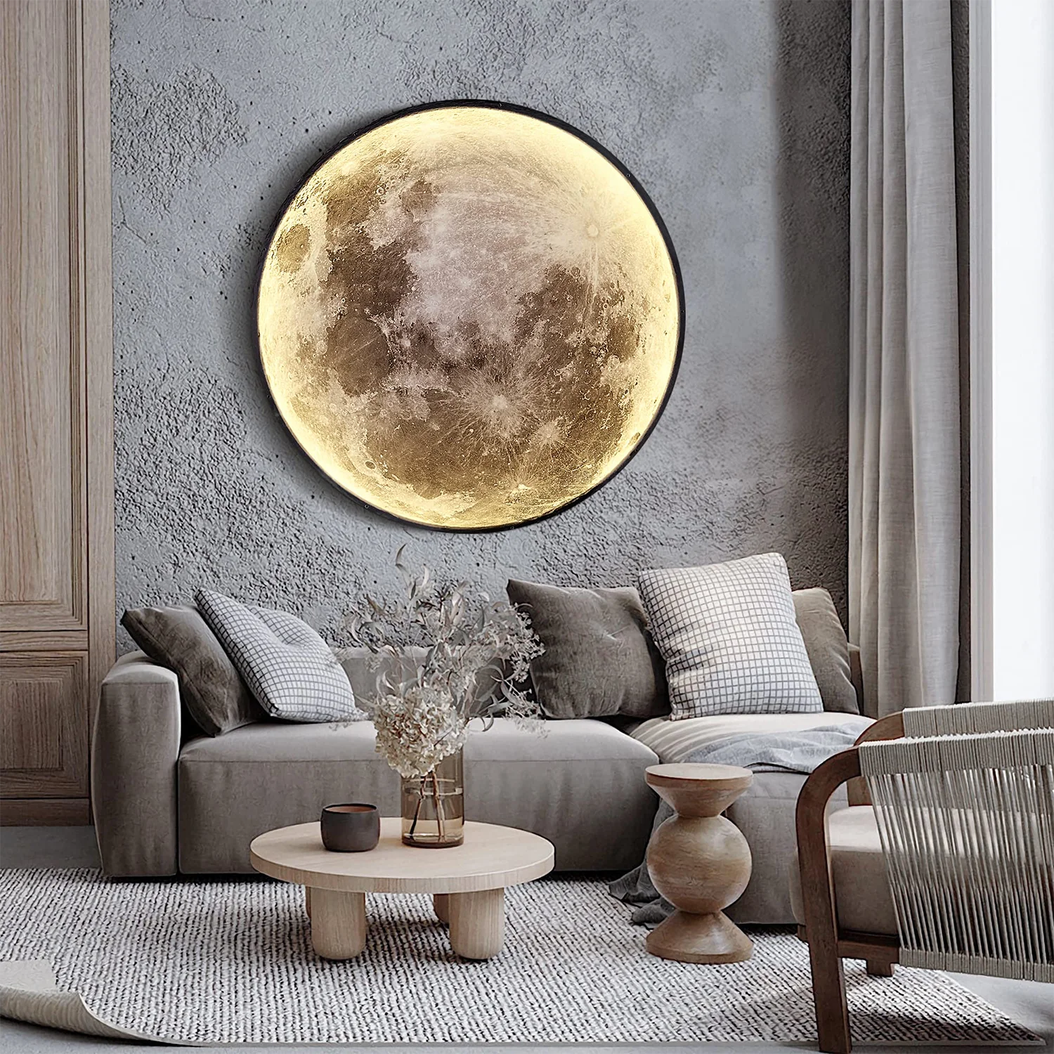 

Moon Wall Lamp Modern Led Black Wall Lamp Indoor Wall-Mounted Ceiling Lamp Corridor Staircase Bar Ktv Cafe 110-220V
