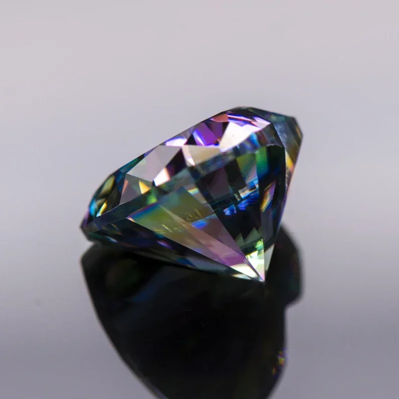 Moissanite Diamond Rainbow Green Color Heart Cut Lab Synthetic Gemstone for DIY Ring Necklace Earrings Making with GRA Report