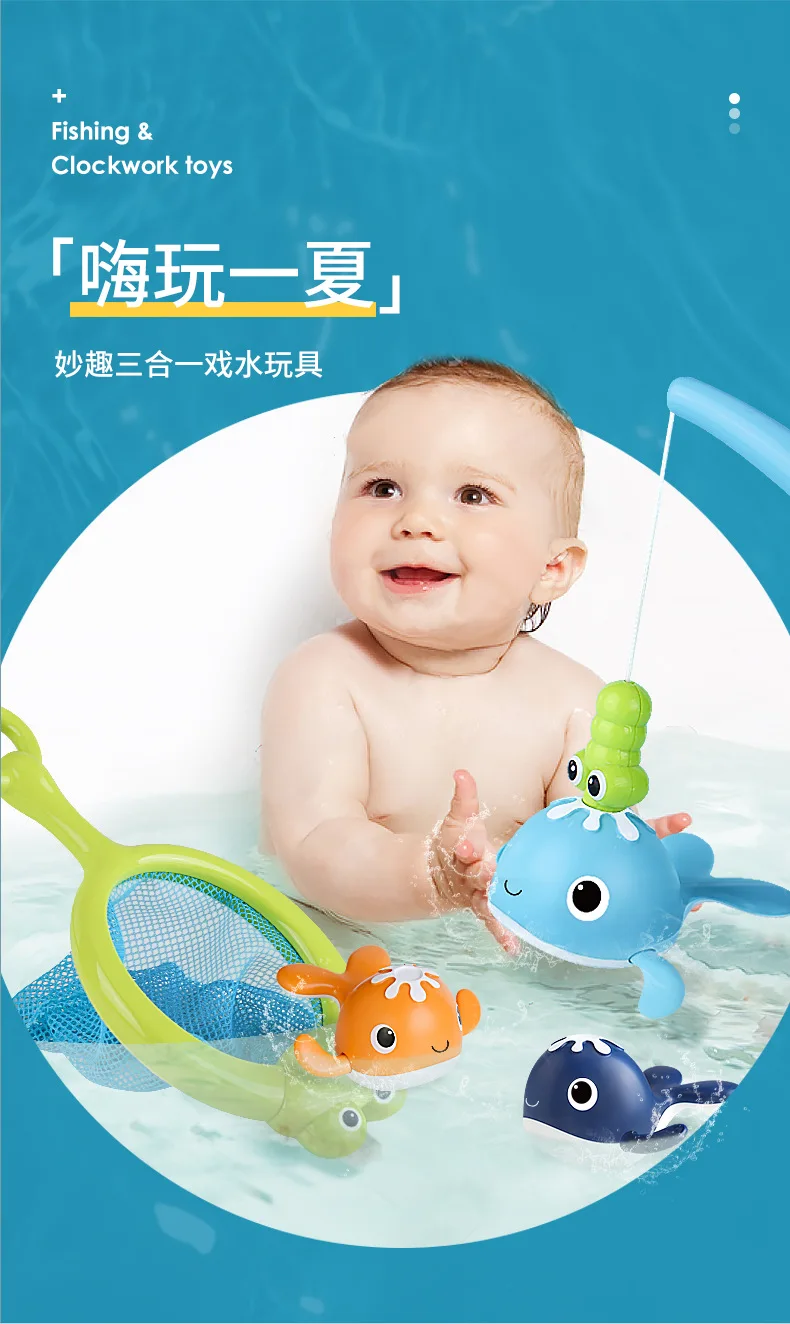 Zwemmen walvis magnetische visset bad water spelen speelgoed hengel netto kust zwembad strand zand speelgoed ouder-kind spel