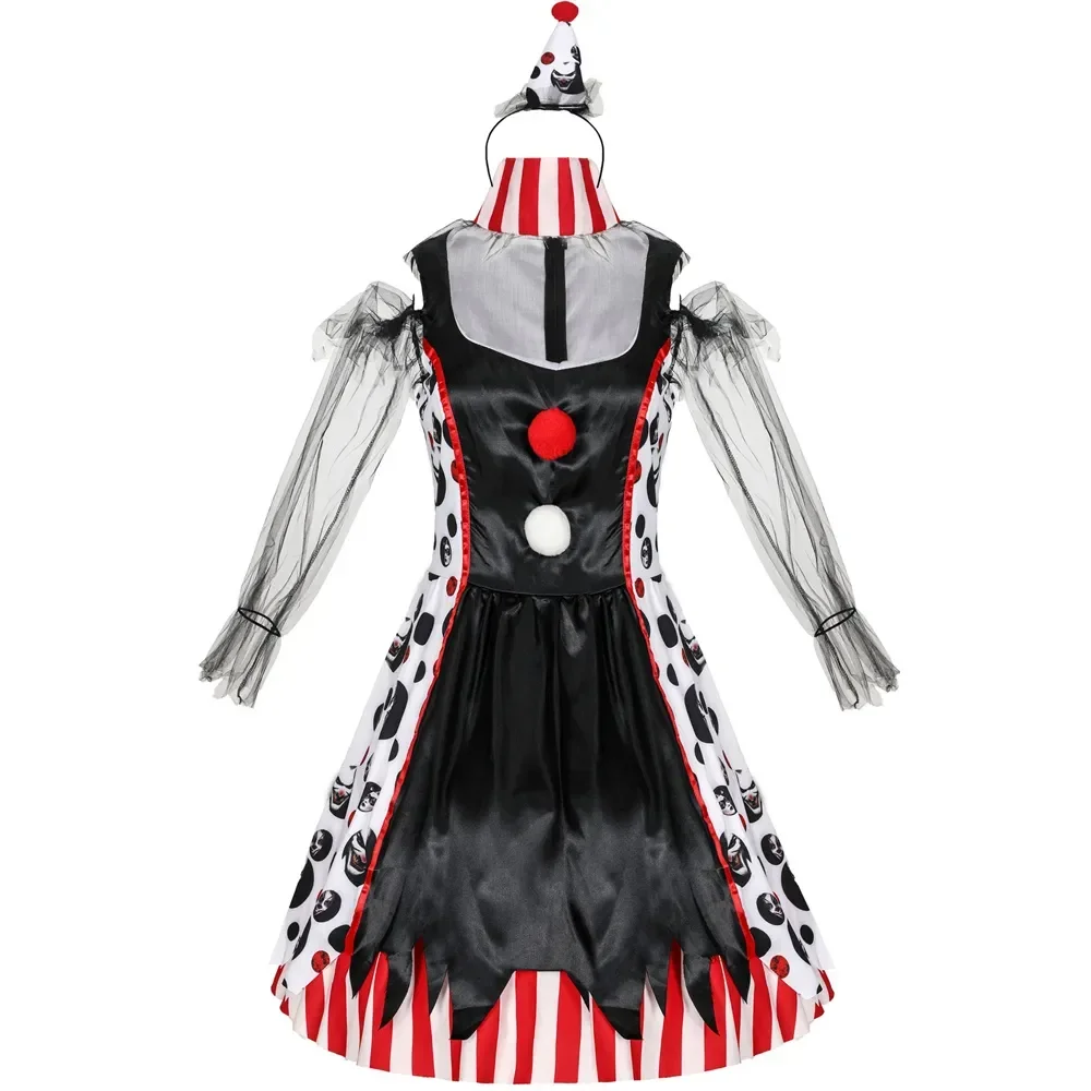 Halloween Costume for Women Circus Clown Joker Costume Horror Cosplay Costumes Adult Party Stage Performance Dress