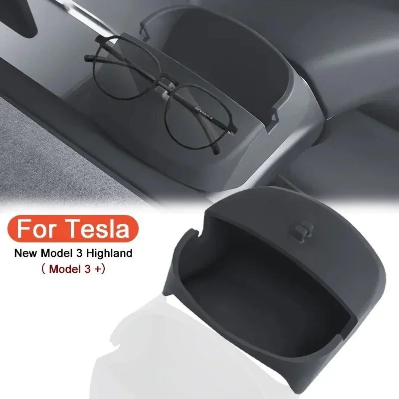 For Tesla Model 3+ Steering Wheel Storage Box Silicone Mobile Phone Holder Glasses Storage New Model3 Highland 2024 Accessories