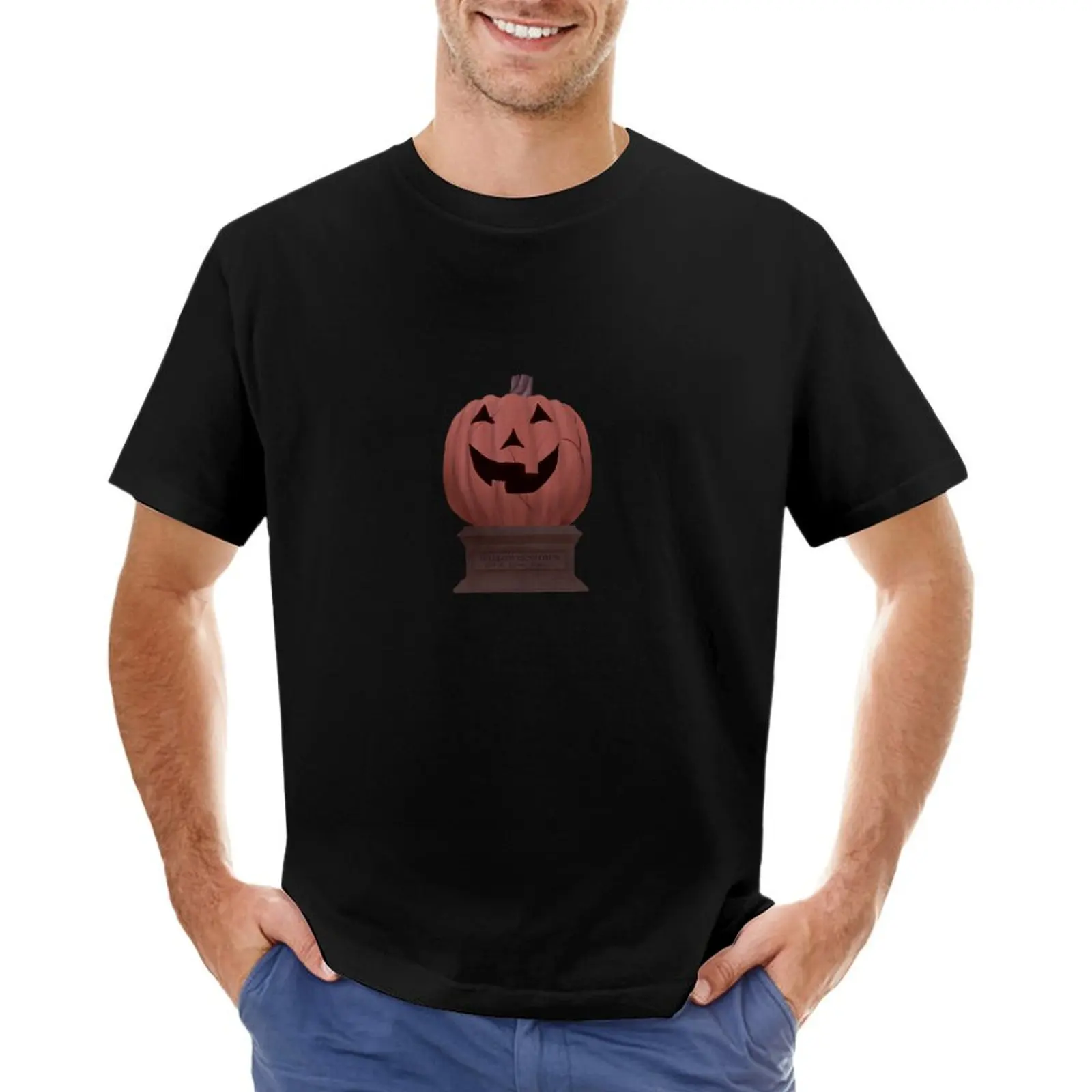 Halloweentown themed pumpkin T-Shirt blue archive oversized t shirt street wear Men's t-shirts