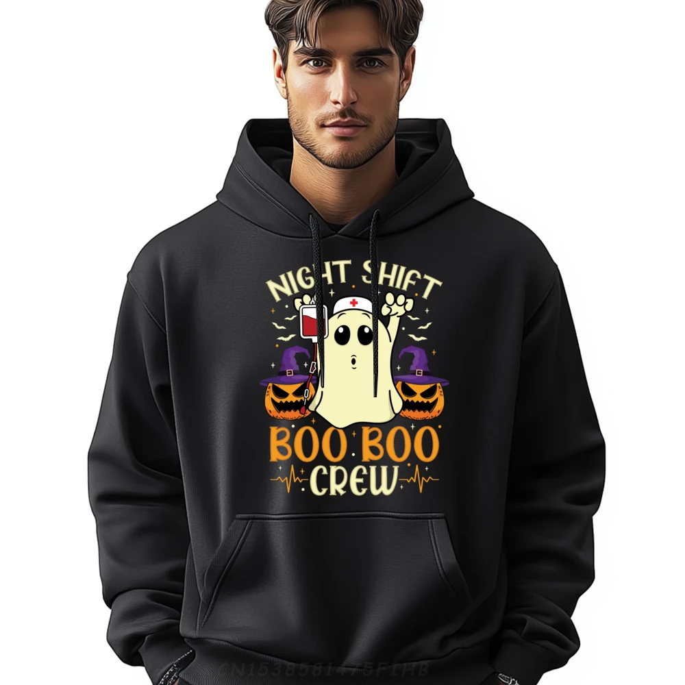 

Night Shift Boo Boo Crew Ghost Rn Cn Icu Er Halloween Nurse Brand Hoodie Autumn Hoodie Homme Outdoor