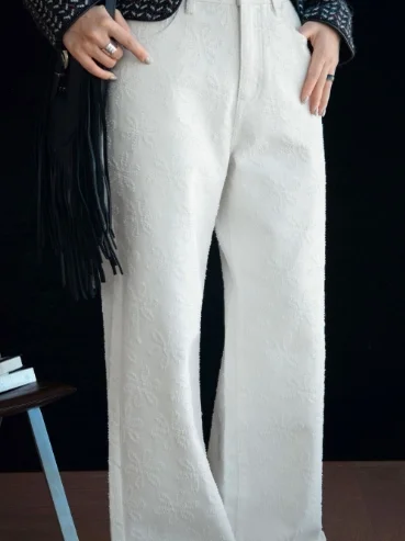 

Джинсы MARIUS прямого кроя с цветочной вышивкой, из потертого денима, женские, премиум-класса, осенняя коллекция, с молнией на талии