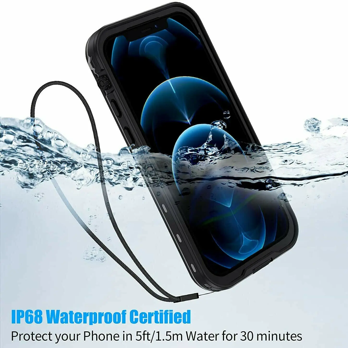 IP68 Waterproof Case for iPhone 16 15 Pro Max 14 Plus 13 12 Mini Full Body Protection DustProof Diving Cover Fundas Coque