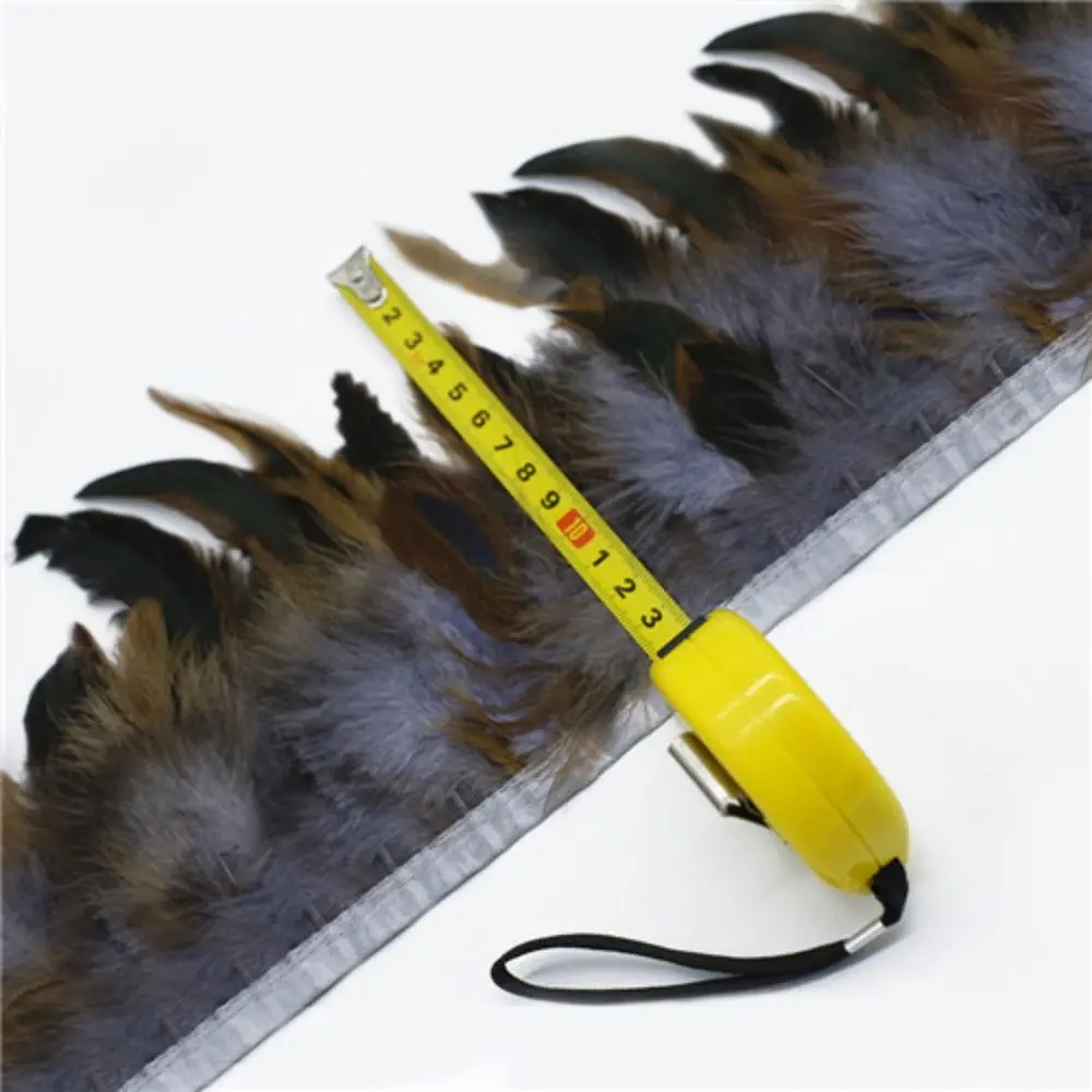 1 미터 웨딩 파티 천연 터키 깃털 리본 Tassel 홈 장식 깃털 트림 12-17cm 봉제 장식 의류 직물