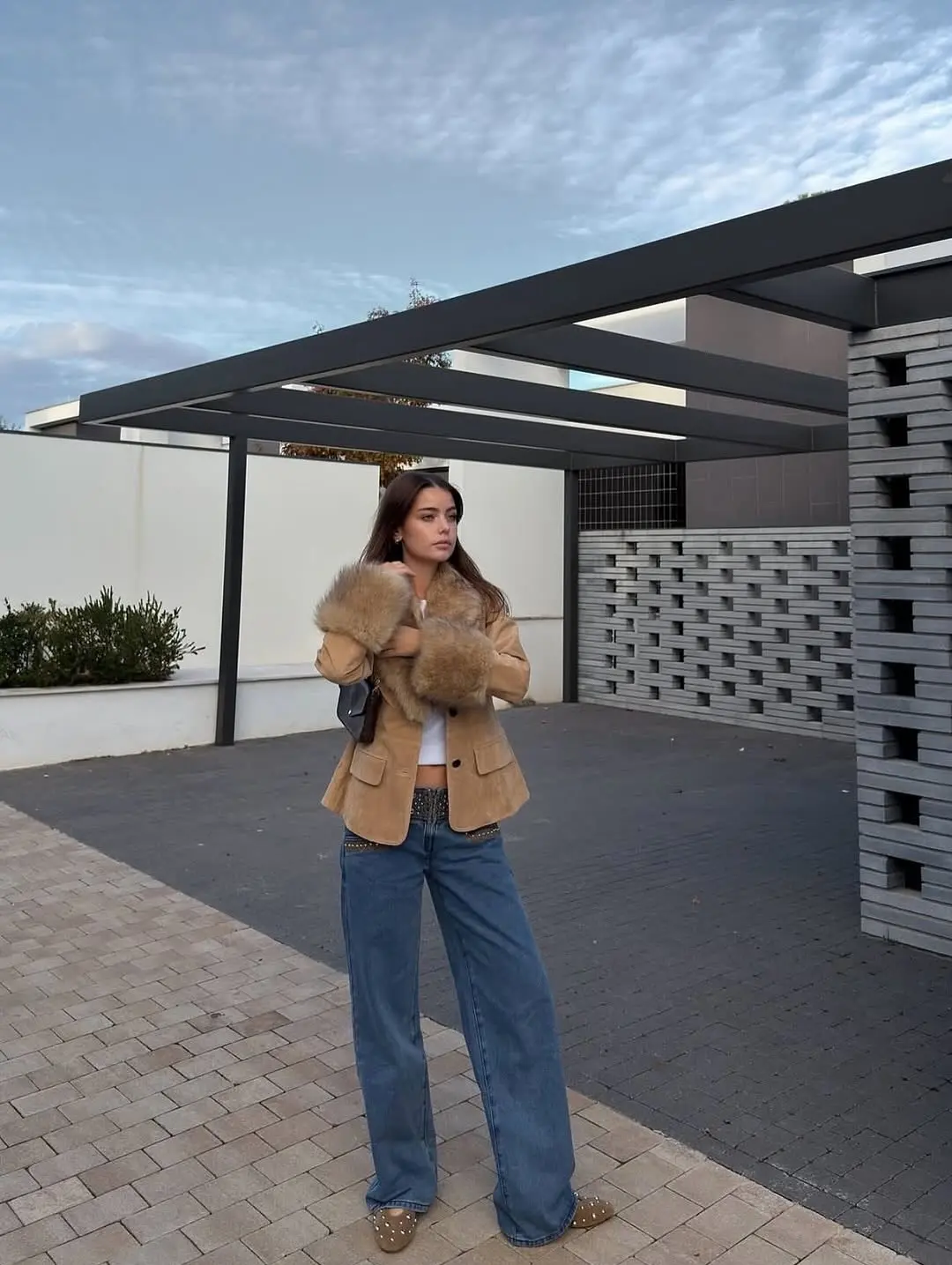 سترة من جلد الغزال بياقة من الفرو قابلة للفصل من BSAY للنساء موضة خريف وشتاء جديدة متينة بأكمام طويلة وسترات قصيرة واحدة الصدر