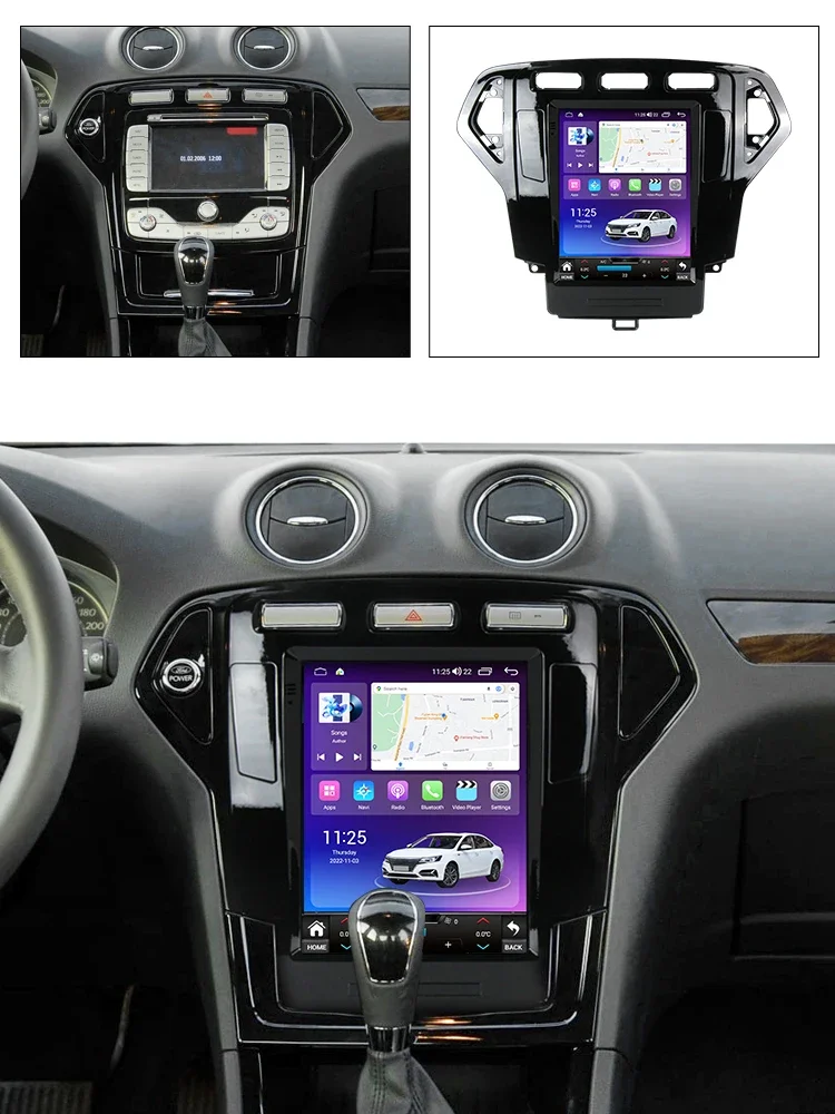 For Mondeo 4 Mk4 2006-2010 Tesla Screen Style Android Auto Carplay Car Multimedia Video Player Autoradio GPS Navigaiton DSP 128G