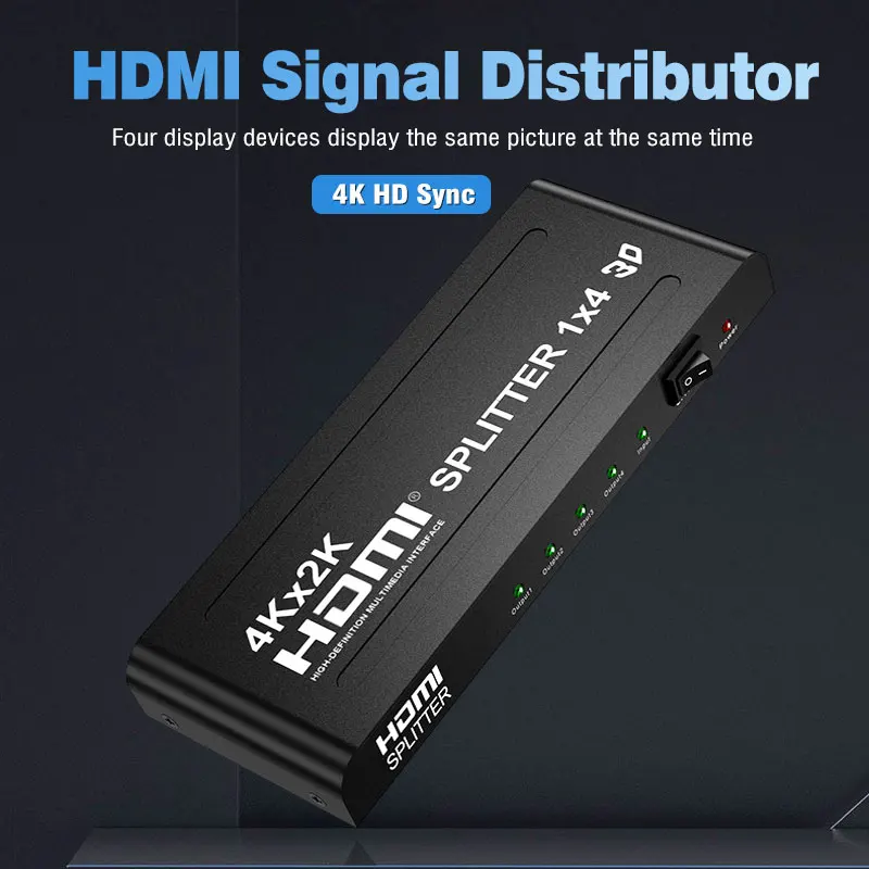 Imagem -02 - Distribuidor de Sinal Hdmi1 em Saídas Distribuia Entrada Hdmi para Saídas Hdmi Mesmo Tempo Entrada com Suporte para Computador Ps3 Tela hd