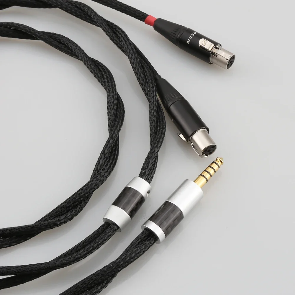 Câble de mise à niveau de téléphone de sauna d'écouteur plaqué argent de 4.4MM Balchoses pour LCD-3 mm deze hosp3 LCD-2 LCD-4 hosp2