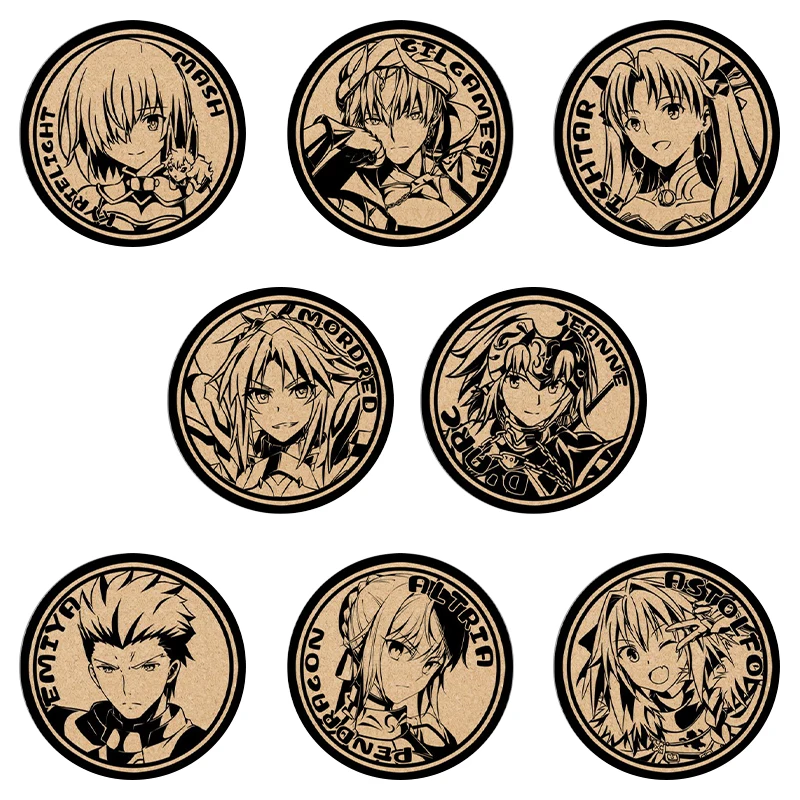 

Fate/Grand Order Stay Night Animation Game Peripheral Toys Cork Coaster Anti-slip Mats Q-Version Action Model Figures Colletion