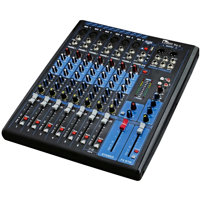 

MQ-8 8 Channel Audio Mixer Sound Mixer Professional Multifunctional USB Sound Stage Ktv Show Mixers