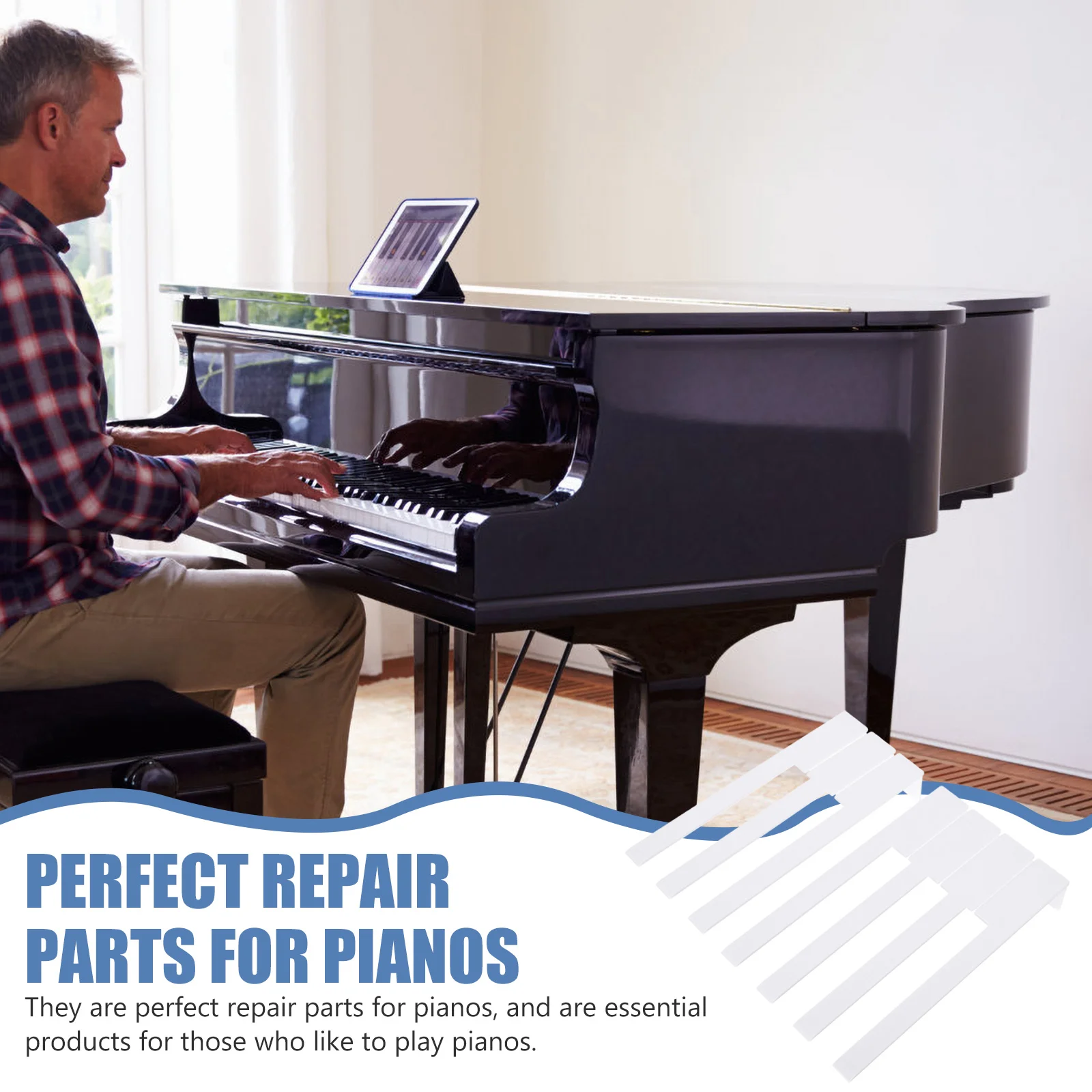 

2Pcs Brighten Up Your Piano White Keytops Piano Repair Tools Piano Accessories Keyboard Repairing Gadgets Instrument Supplies