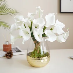 20pcs Vibrant Artificial Calla Lily 34cm PU Fake Flower Artificial Calla Lily Wedding Bridal Bouquet Birthday Party Home Decor