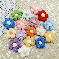 10/20pcs Wool Flower Applique Petals For Clothing Hat Shoes DIY Handmade Crafts Puff Flower Patches Headwear Hair Clips Decor