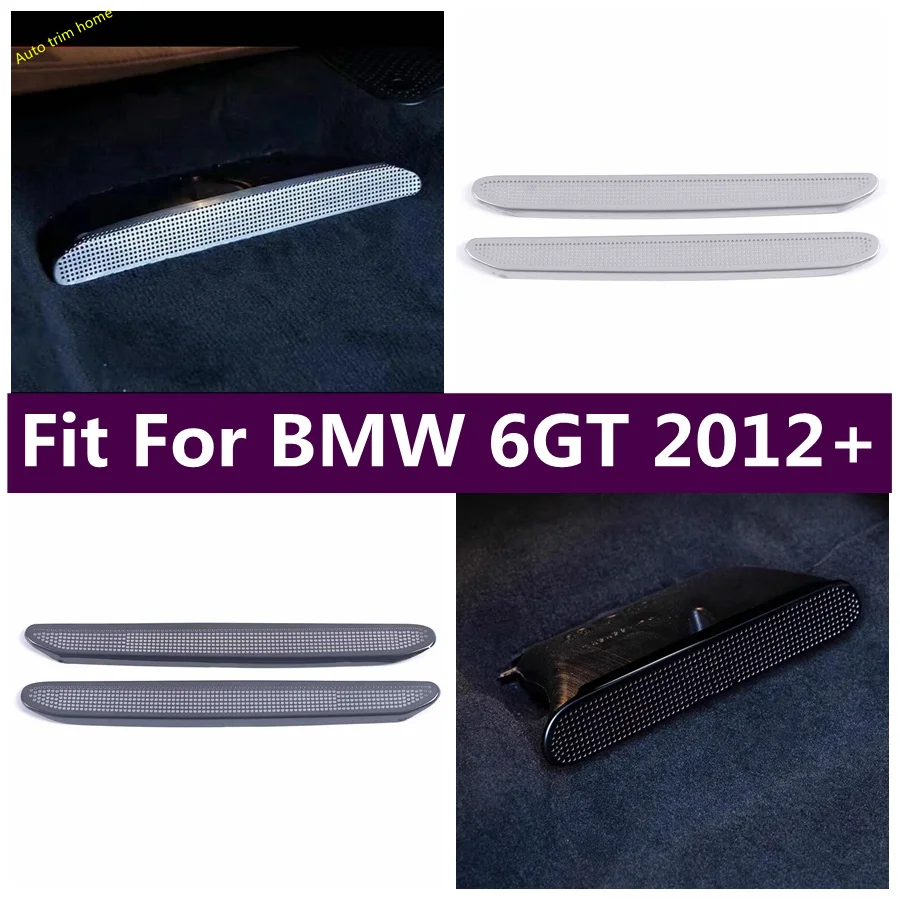 Stainless Steel Silver / Black Seat AC Heat Floor Air Conditioner Duct Vent Outlet Grille Cover Fit For BMW 6GT 6 GT 2012 - 2023