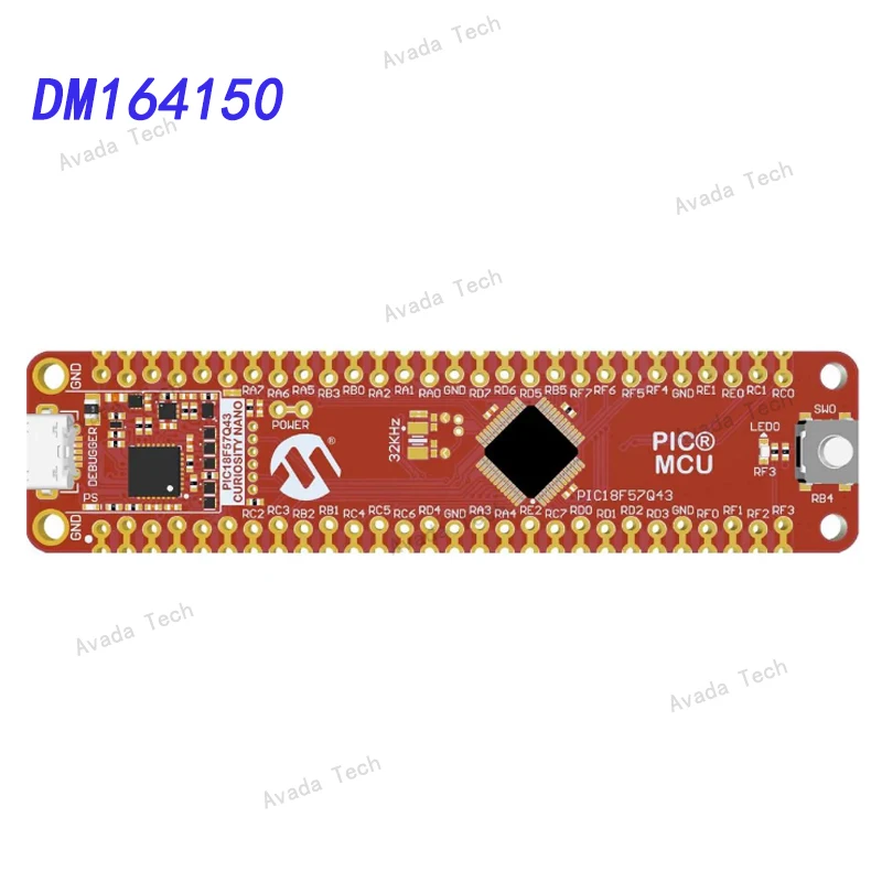 

Avada Tech DM164150 PIC / DSPIC PIC / DSPIC PIC18F57Q43 Curiosity Nano Evaluation Kit