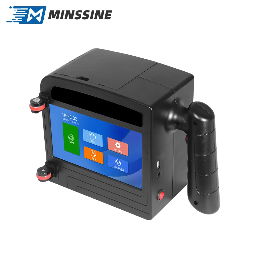 

10cm Large Format Handheld Inkjet Printer For Carton Wall Text Logo 7 Inch Screen Tij Printing Date Batch Number Coding Machine