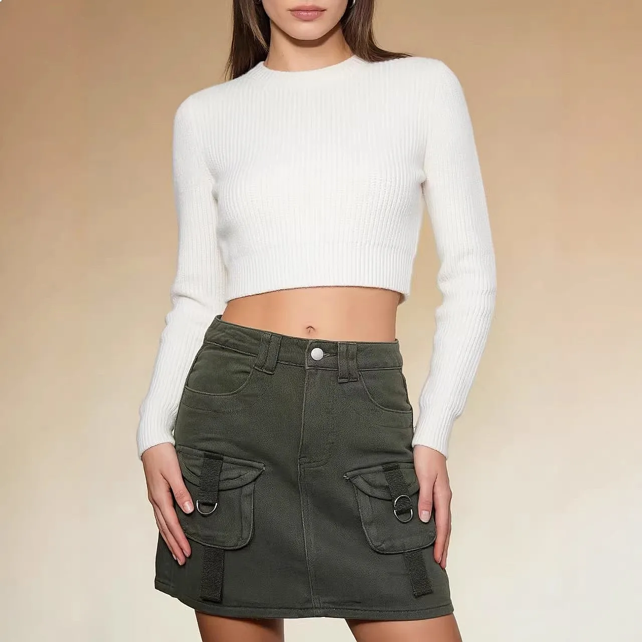Summer Y2K Denim Skirt High Waist Bodycon Skirts for Women Sexy Party Mini Skirts with Pockets