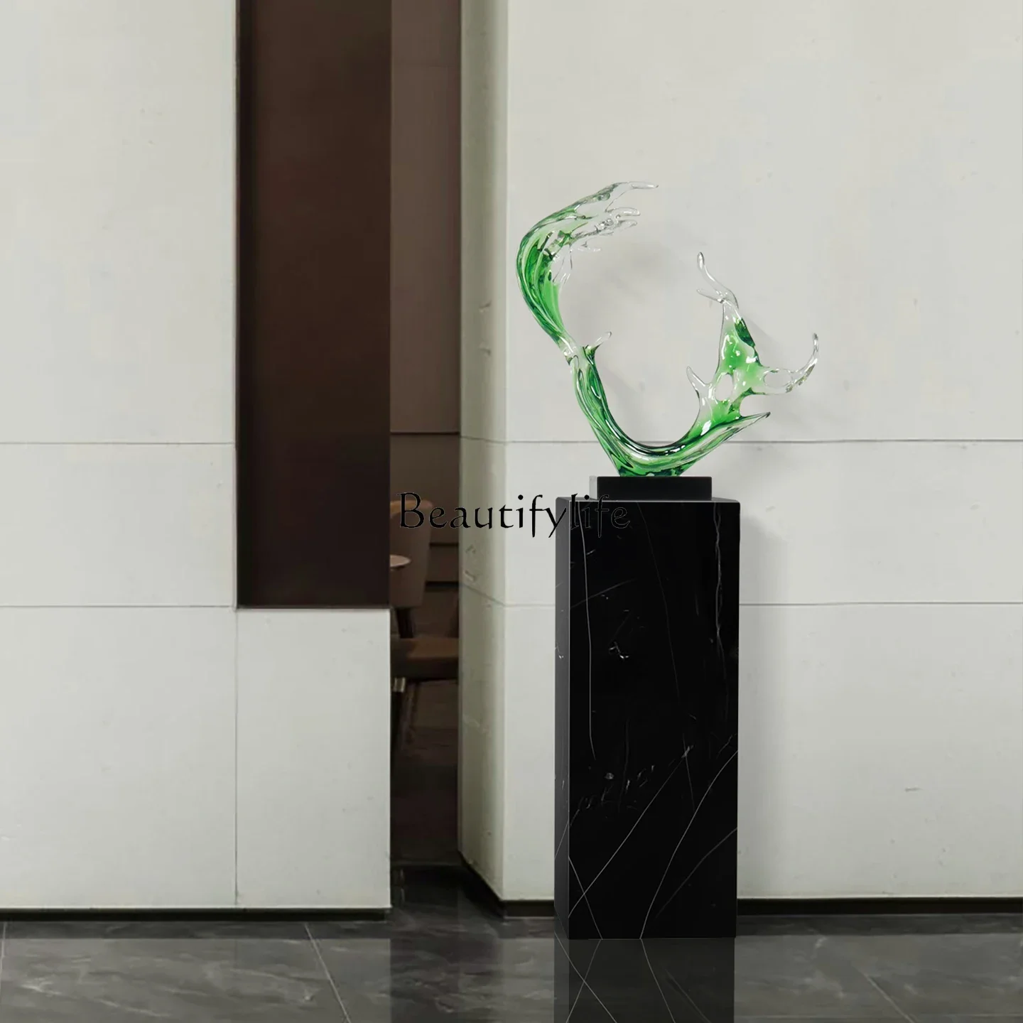 

yj5 Creative Modern Light Luxury Abstract Art Transparent Resin Ornaments Living Room Entrance Hotel Lobby Decorations
