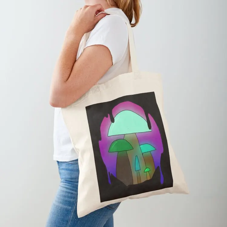 

Sunset Mushrooms Tote Bag women bag tote bag screen custom fabric Gift bags