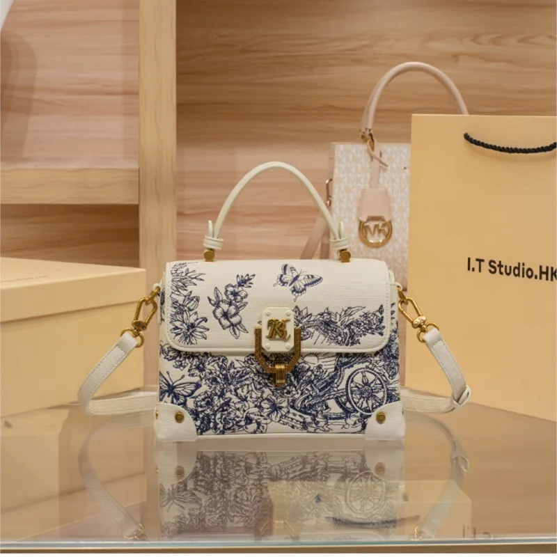 

Brand Women's Handbag 2025 New Embroidered Shoulder Bag Fashion Designer High Quality Versatile Cross Side Small Square Bag