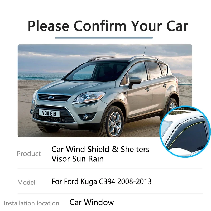 For Ford Kuga C394 MK1 2008 2009 2010 2011 2012 2013 Rain Sun Window Visor Deflector Awnings Shades Cover Protector Accessories