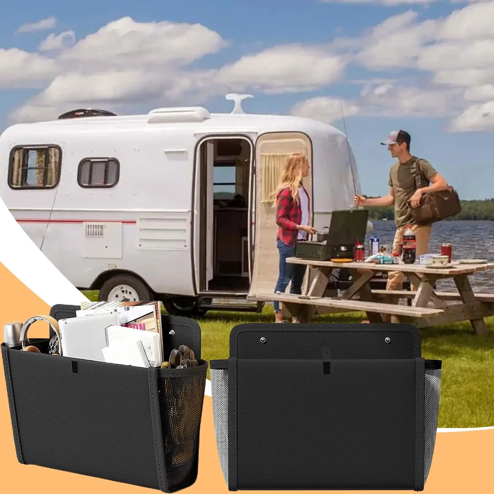 

2PCS Over The Door Organizer Multi-Pocket Hanging Shelves for RV Home, No Tools Space Saving Storage for Closet