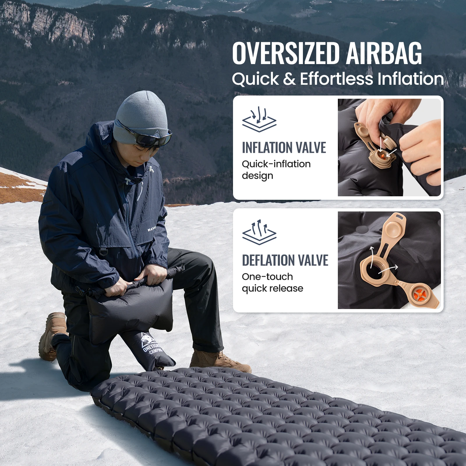 Onetigris NOBLE JADE Sleeping Pad High R-value R7.3 Camping Air