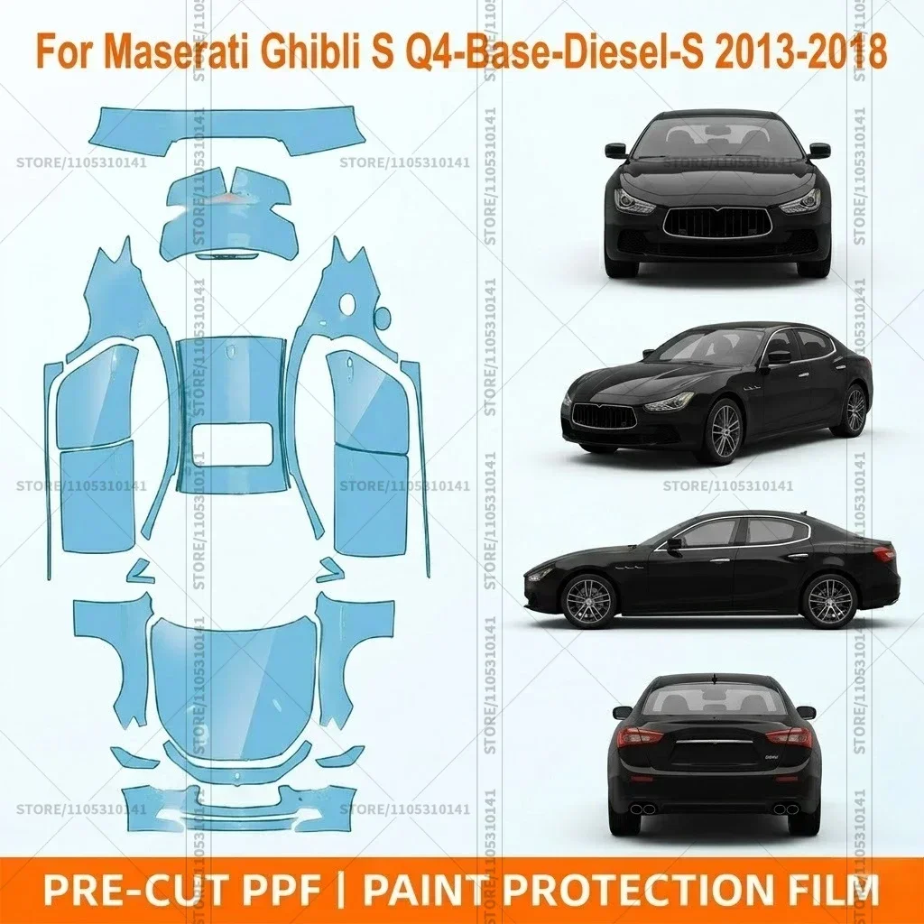

Pre-Cut Paint Protection Film PPF Transparent Bumper Protector Clear Car Film For Maserati Ghibli S Q4-Base-Diesel-S 2013-2018