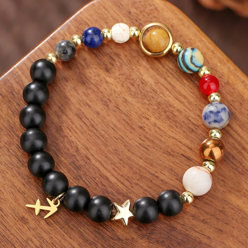 12 Constellation Zodiac Signs Beads Couples Bracelet Natural  Stone Elastic Charm Bracelets for Women Men Birthday Gift
