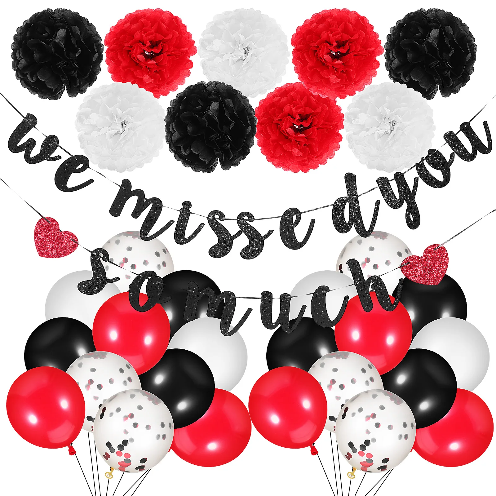 

Theme Kit White Card Balloons Round Welcome Home Decorations Banner Paper Safe Welcome Home Party Decorations Reusable