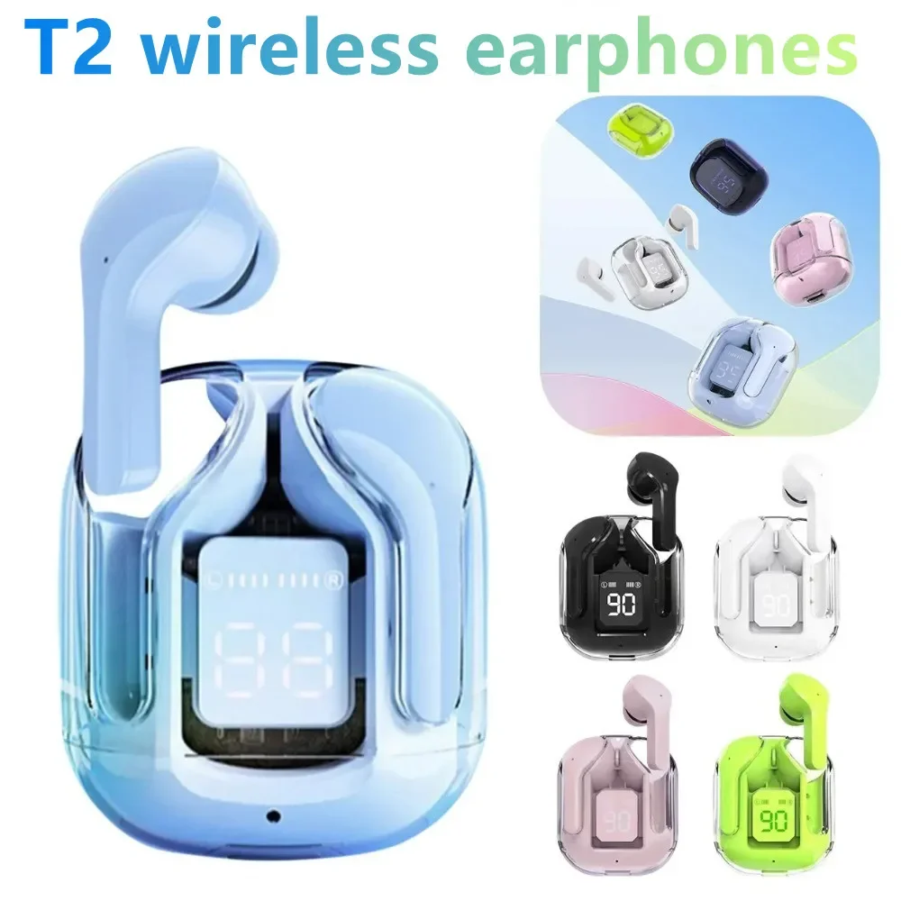 T2 TWS Headphones 5.3 Wireless Earphones Bluetooth Headset Noise Cancelling HD HiFi Stereo Earbuds For Huawei Xiaomi iPhone