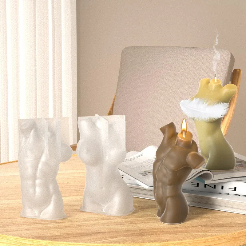 Stampo in silicone umano fai-da-te creativo mezzo ritratto aromaterapia corpo in gesso candela versare stampo regalo decorazione della casa ornamento
