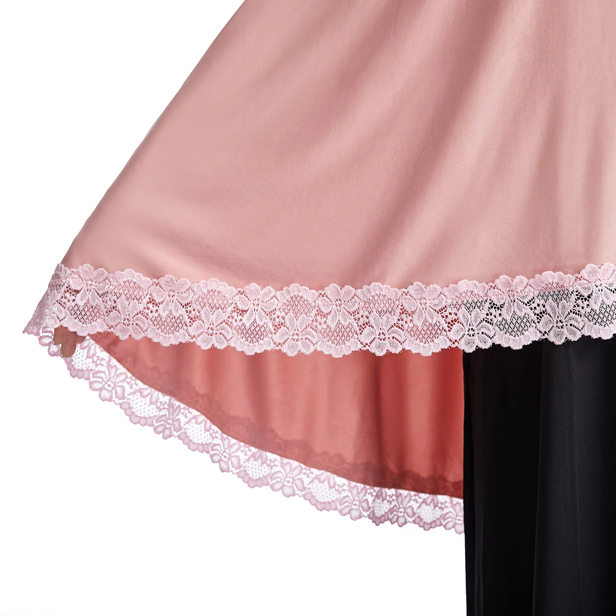 Vestido Muçulmano de Seda Leite Feminino, Bainha de Renda, Capa Longa, Hijab de Senhora, Monocromático