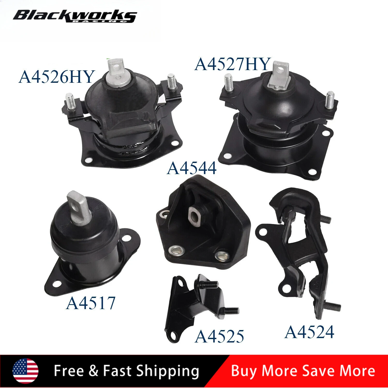 

50830SEPA01 GP9247 A4526HY 6pcs Engine Motor & Trans Mount for 2003-2007 Honda Accord 3.0L V6 Auto Trans