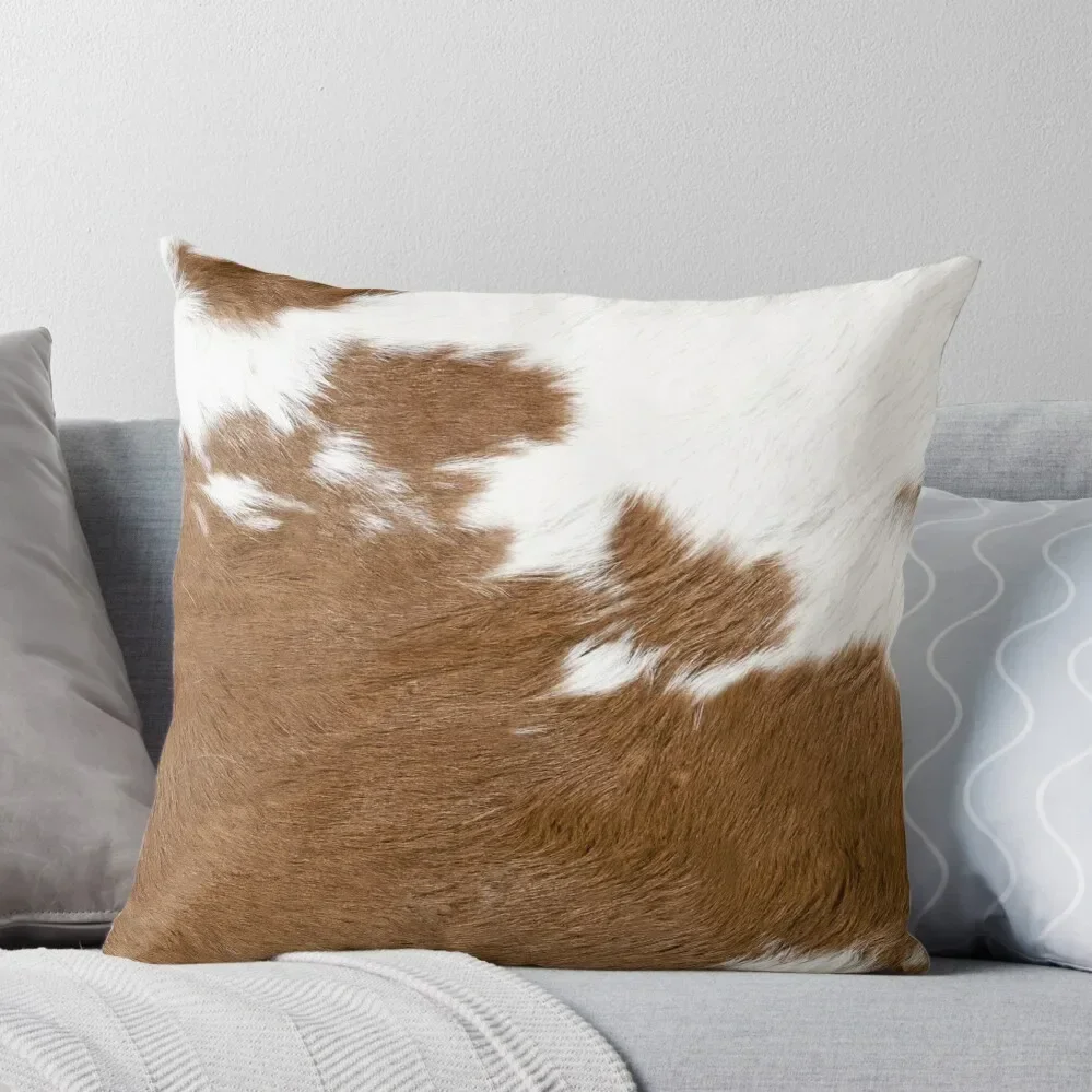 

Cow Hide Brown & White Throw Pillow luxury throw pillow covers pillow cover christmas Throw Pillowcase