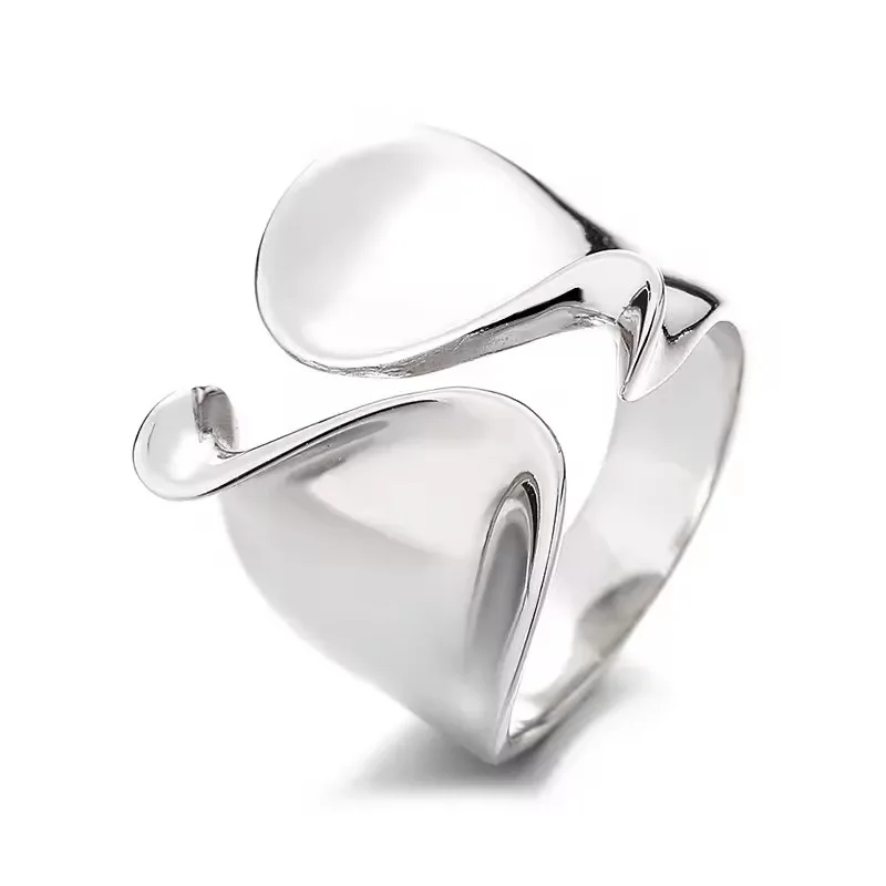 925 Sterling zilveren ringen voor vrouwen paar minimalistische handgemaakte eenvoudige grote ring partij sieraden cadeau voorkomen allergie