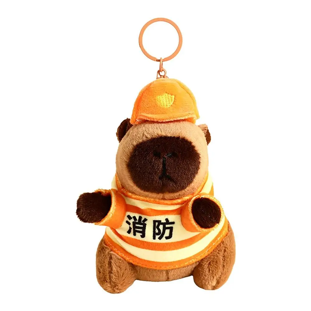 Fireman Traffic Police Capybara Capybara Keychain Police Capybara INS Style Dolls Pendant Plus Toy Bag Charms for Girls Gift